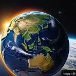Home 19 물리학의 주요 법칙과 원리 - A detailed scientific illustration of gravitational forces acting on Earth and the solar