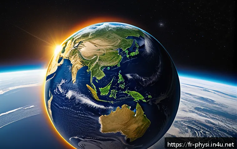 물리학의 주요 법칙과 원리 - A detailed scientific illustration of gravitational forces acting on Earth and the solar